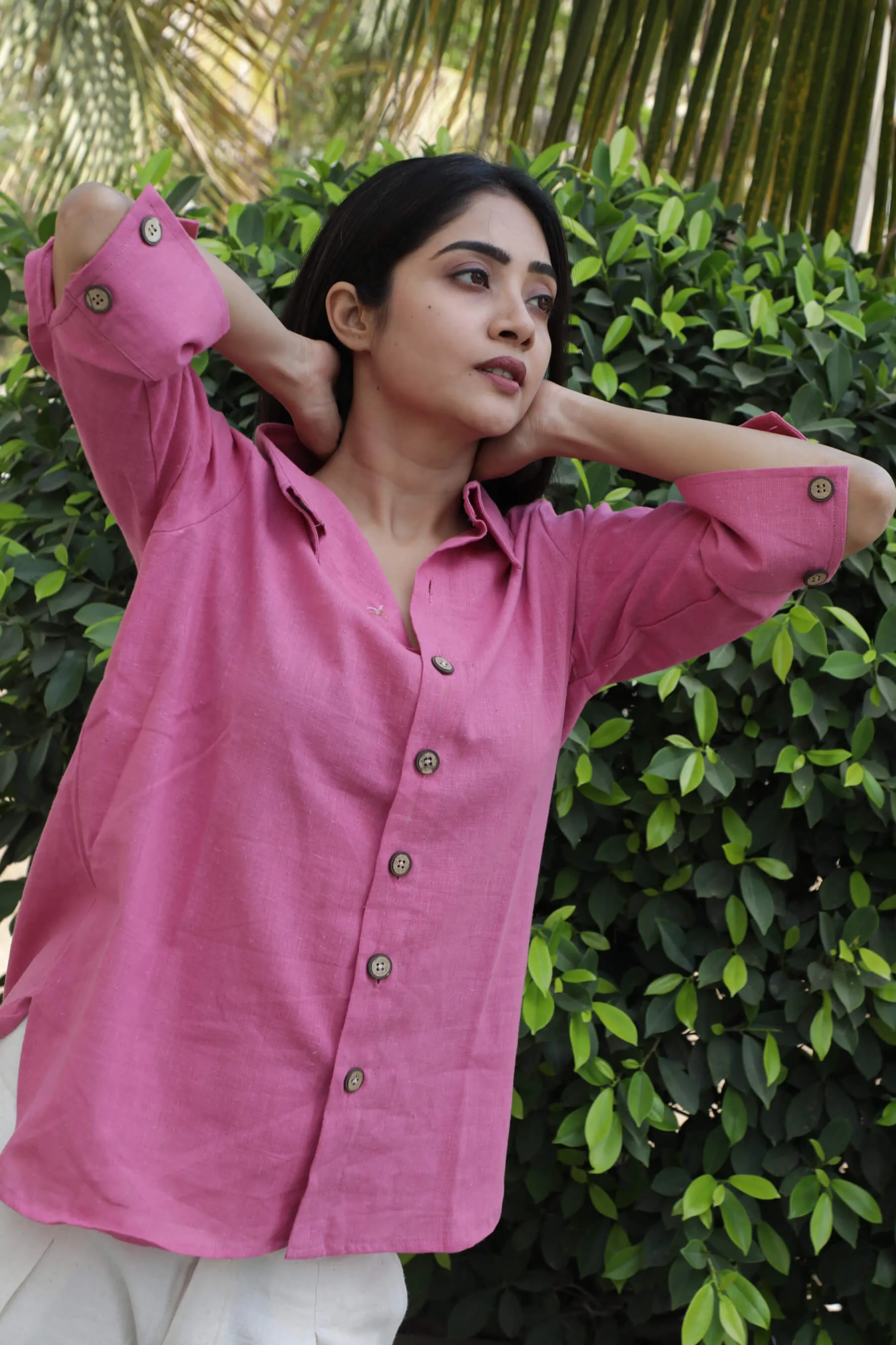 Pink Kala Cotton Shirt for Women