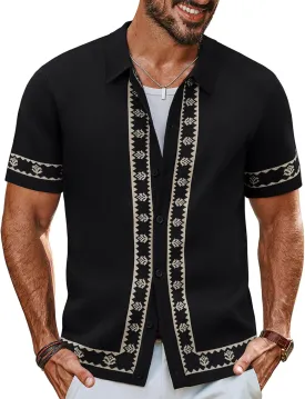 PJ PAUL JONES Men's Polo Shirts 70s Vintage Shirts Contrast Knitted Polo Shirts