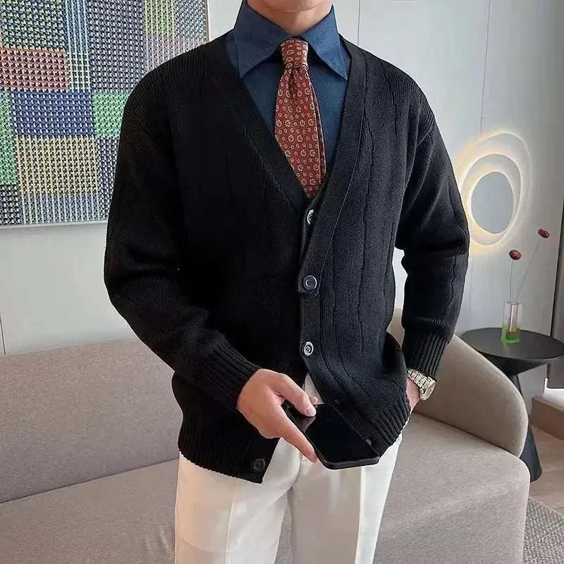 Retro v-shape winter cardigan