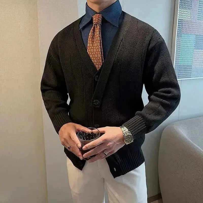 Retro v-shape winter cardigan
