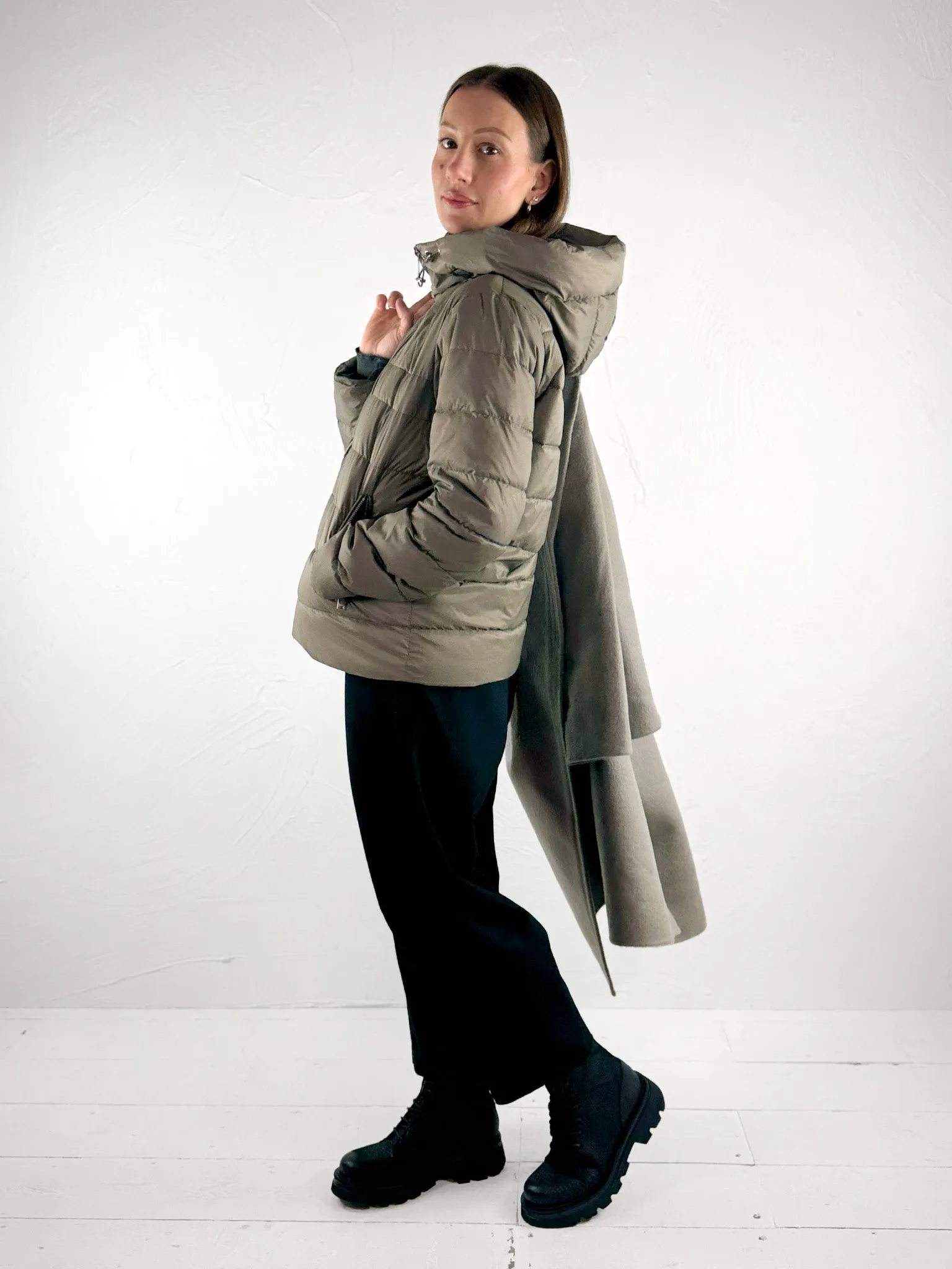 Rino   Pelle Two-in-One Coat Reni - Dark Artichoke