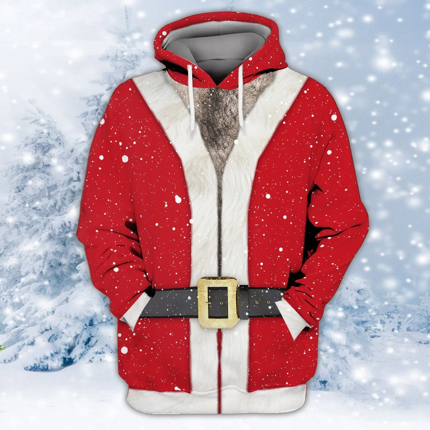 Santa Claus Shirt 3D Merry Christmas Sweatshirt Zip Hoodie Shirt