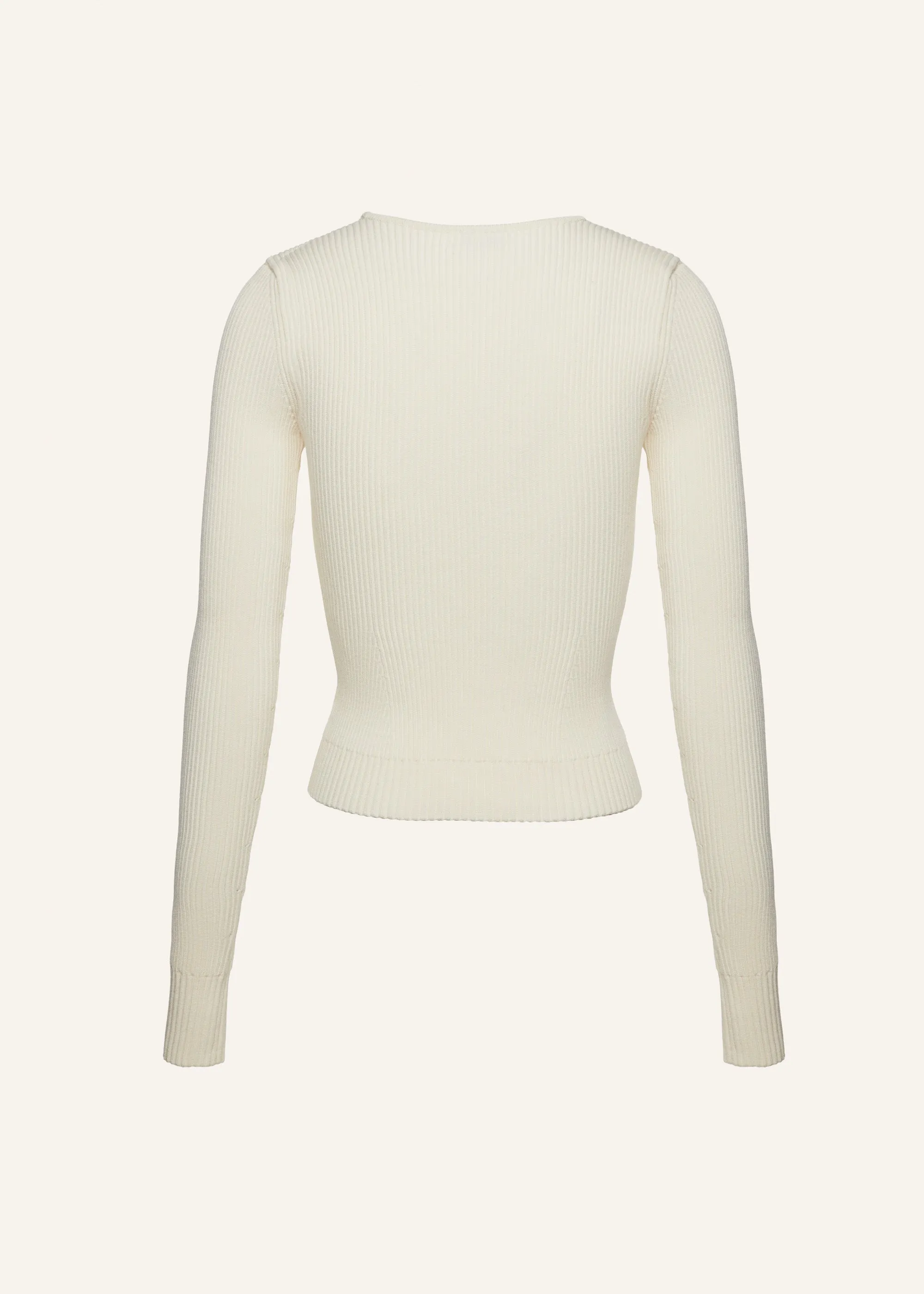 Sculpted rib knit top in cream