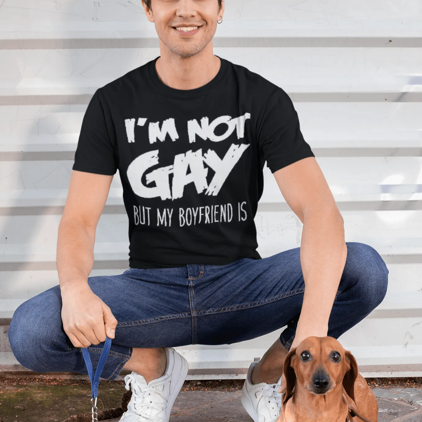 Short Sleeve T-shirt I'm not Gay but my Boyfriend Is Ultra Soft Crewneck Top