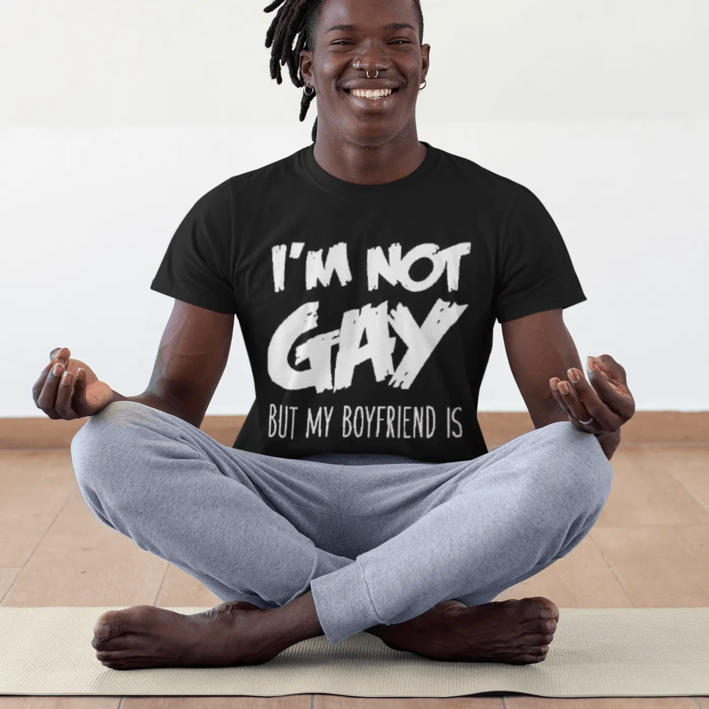 Short Sleeve T-shirt I'm not Gay but my Boyfriend Is Ultra Soft Crewneck Top
