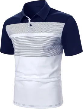SOLY HUX Men's Golf Shirts Color Tennis Shirt Short Sleeve Casual Work T-Shirt