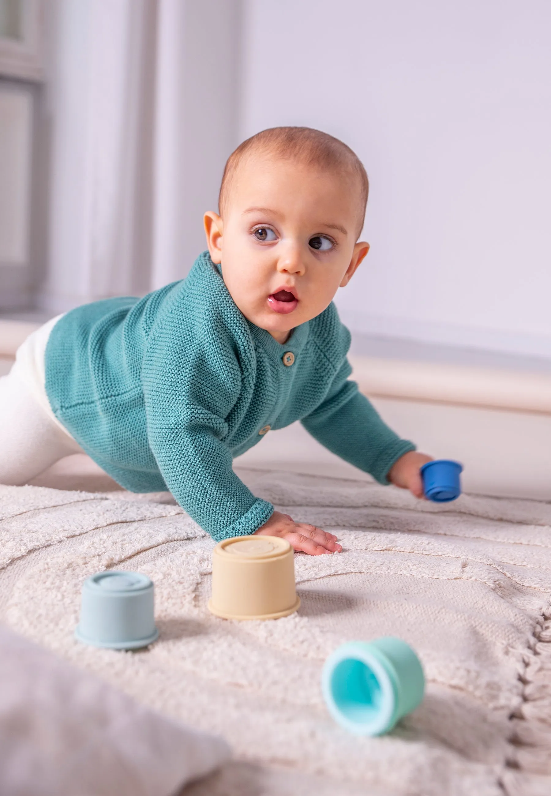 Stellou & Friends 100% Cotton Baby, Toddler and Kids Cardigan Sweater
