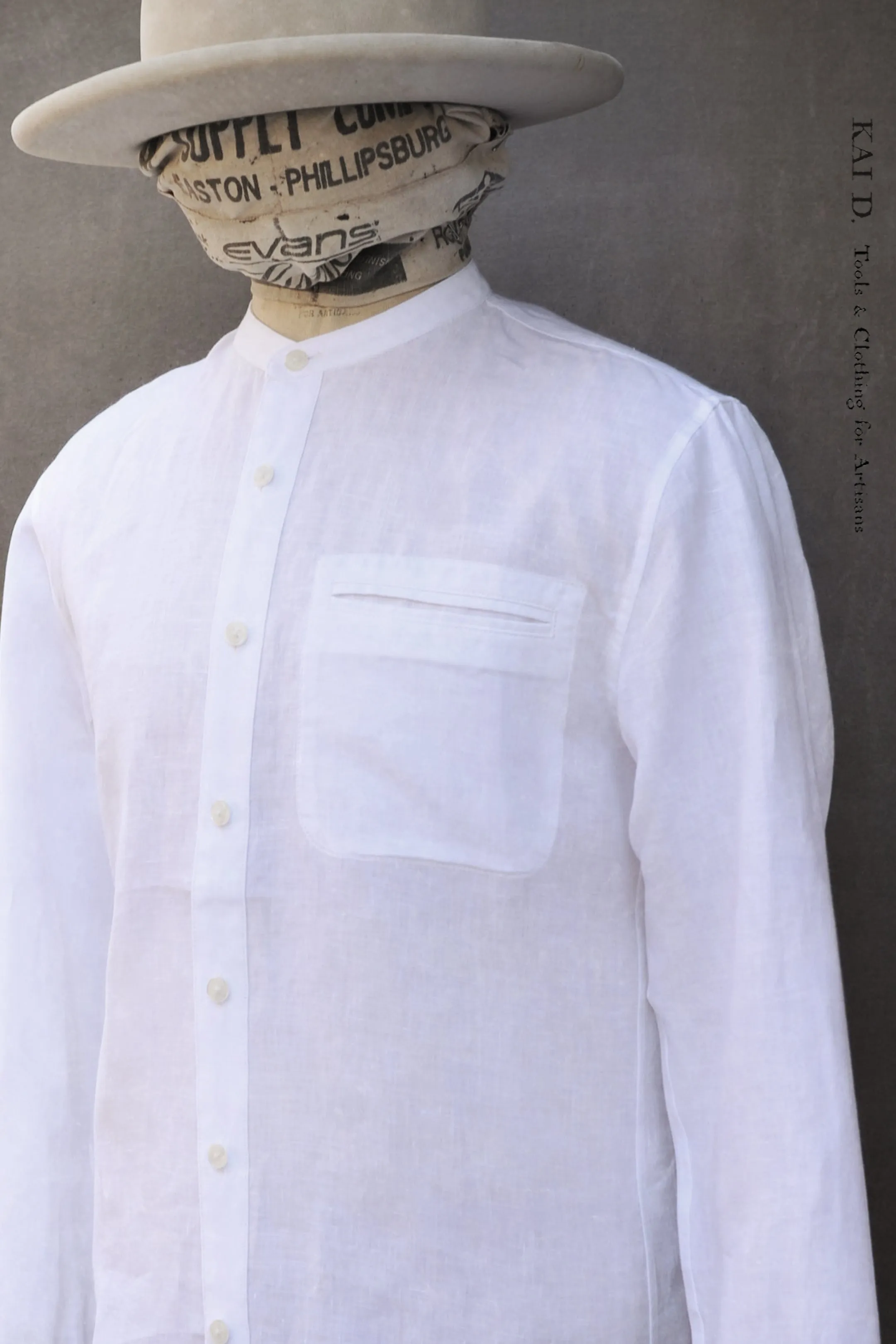 Tanner Shirt - White Belgian Linen - S, M, L, XL, XXL
