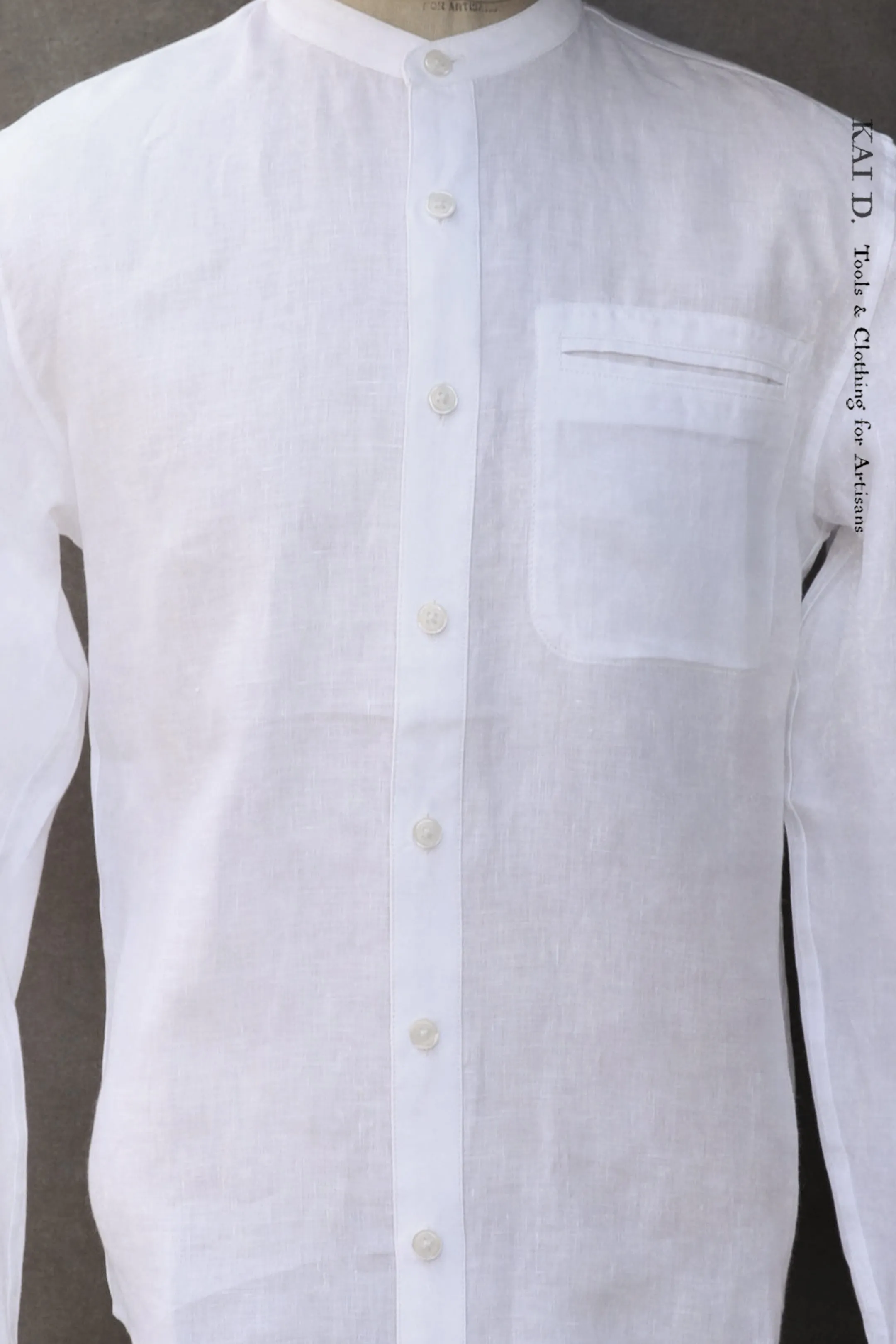 Tanner Shirt - White Belgian Linen - S, M, L, XL, XXL