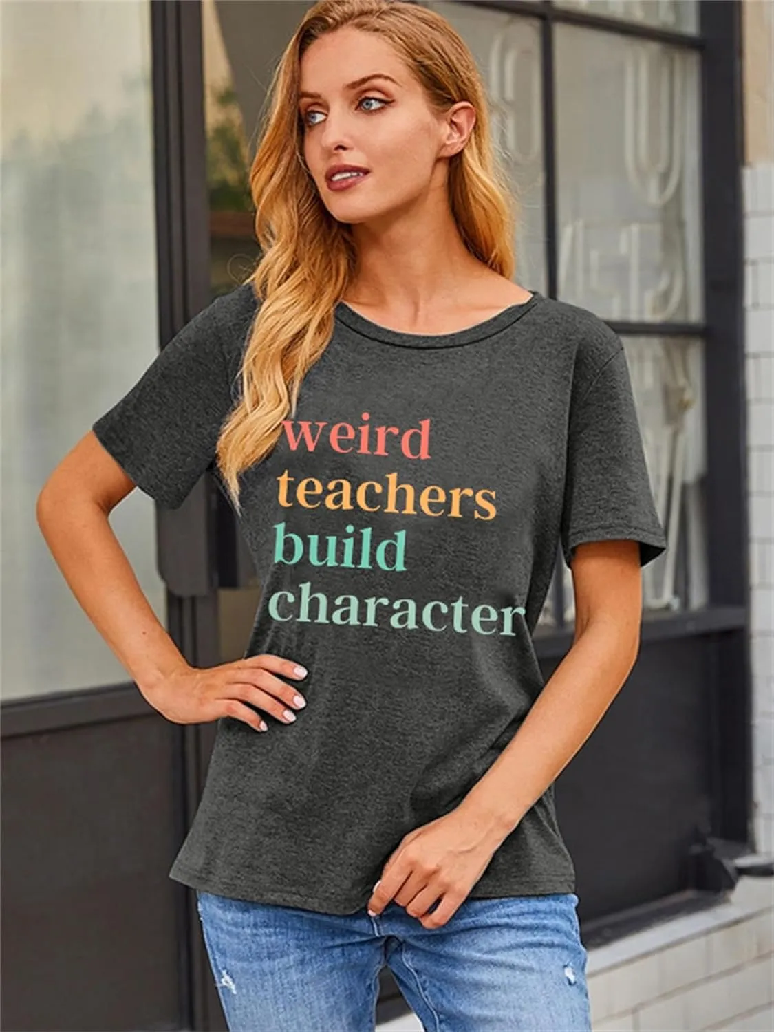 Teacher Life T-Shirt - Women's Weird Teacher Tee - Short Sleeve Tops