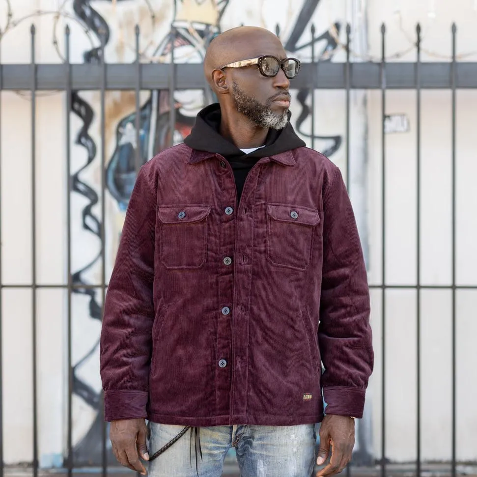 The Flat Head Corduroy Shirt Jacket Wine