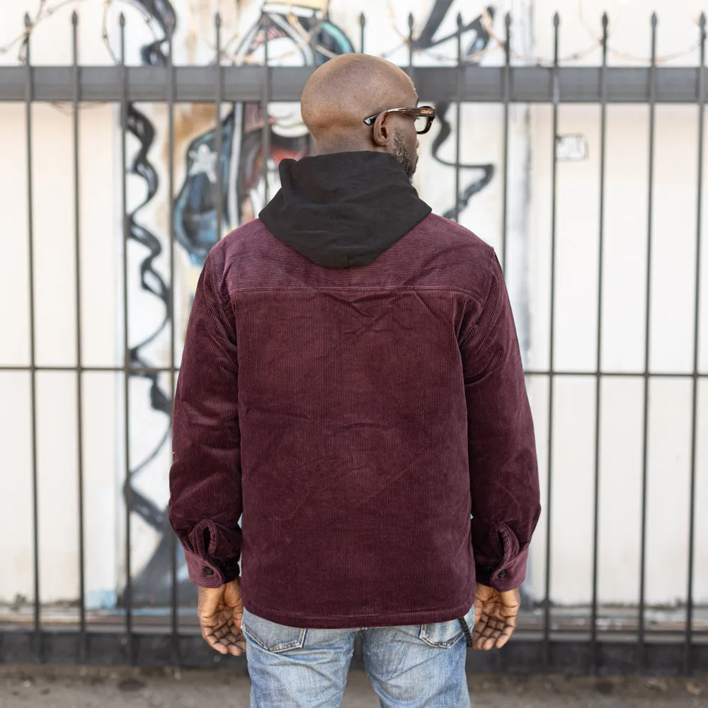 The Flat Head Corduroy Shirt Jacket Wine