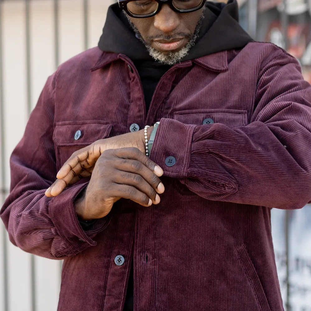 The Flat Head Corduroy Shirt Jacket Wine