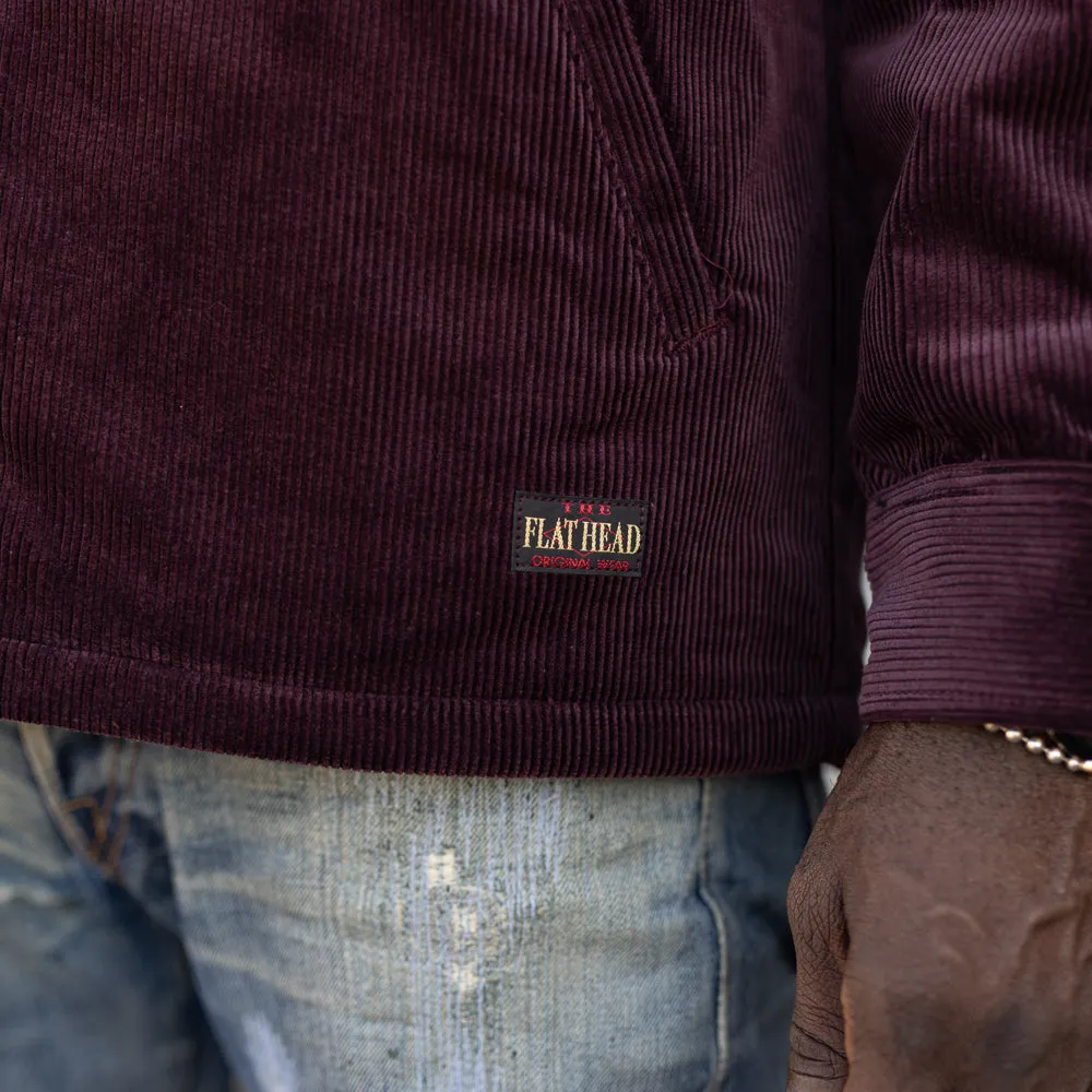 The Flat Head Corduroy Shirt Jacket Wine