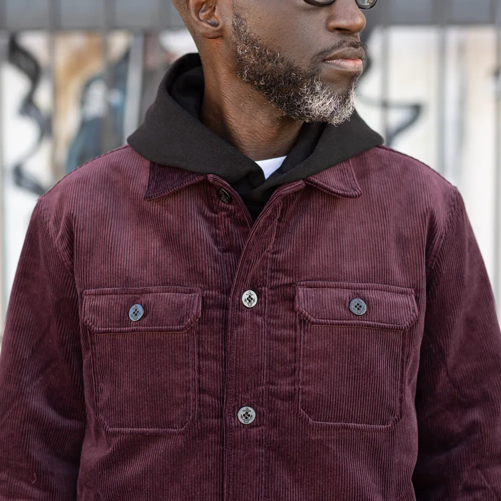 The Flat Head Corduroy Shirt Jacket Wine