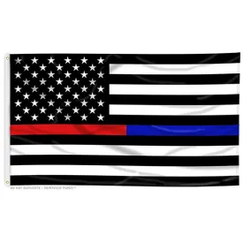 Thin Red Line & Thin Blue Line Dual Flag - 3 x 5 Foot Flag with Grommets