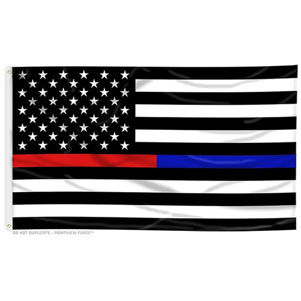Thin Red Line & Thin Blue Line Dual Flag - 3 x 5 Foot Flag with Grommets