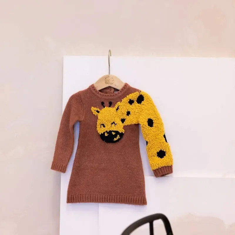 Toddler & Baby Girls Dress Old Pink Giraffe | Dirkje