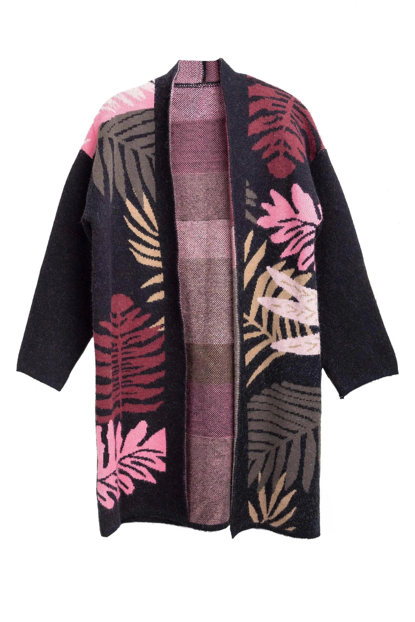Tropical Multi Colored Leaves Cardigan