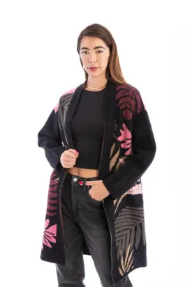 Tropical Multi Colored Leaves Cardigan