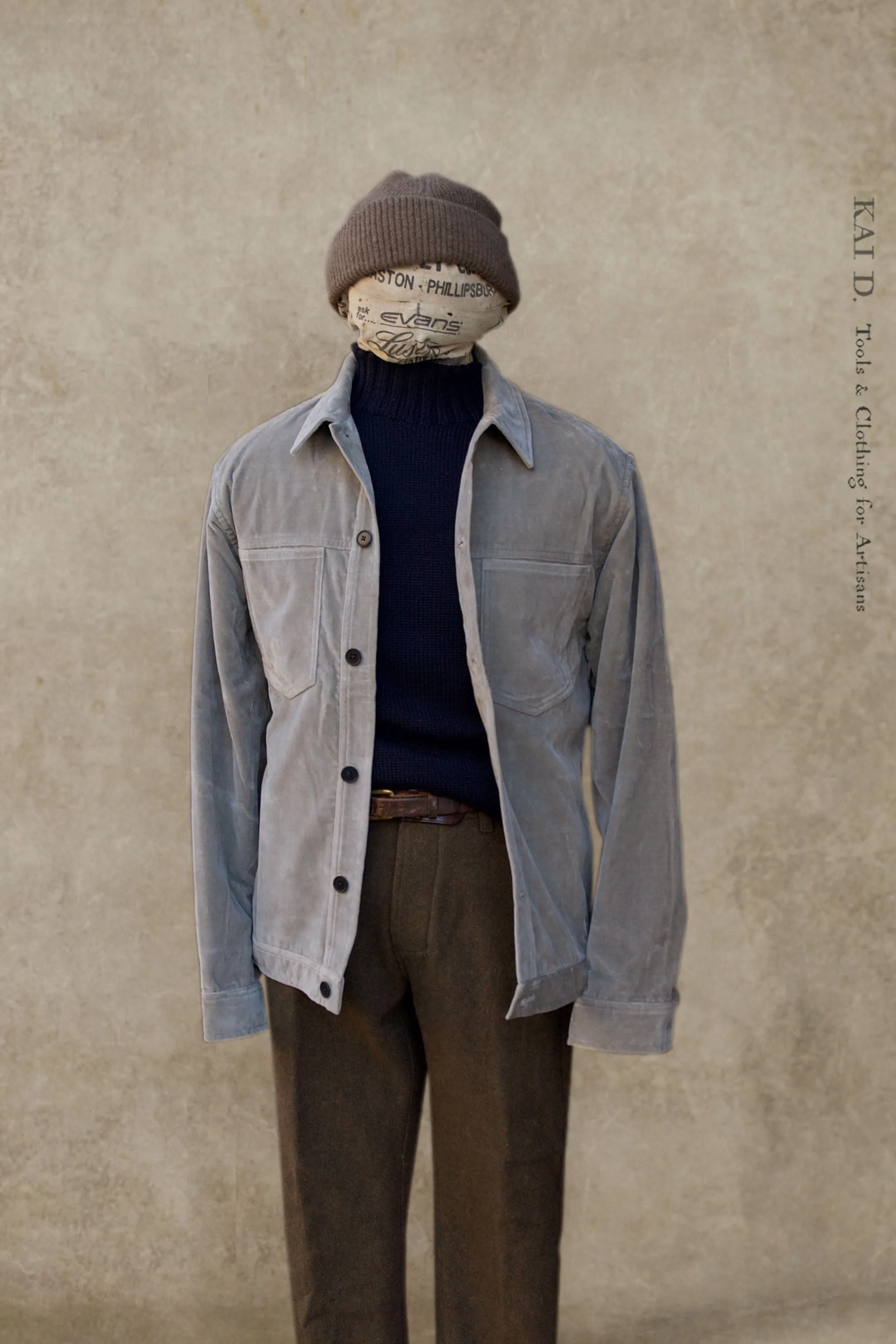 Type Shirt Jacket - Washed Velvet - Silver - M, L