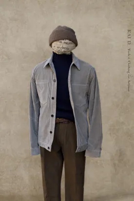 Type Shirt Jacket - Washed Velvet - Silver - M, L