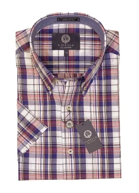 Viyella | 100% Cotton Madras | Short Sleeve Shirt | Men's