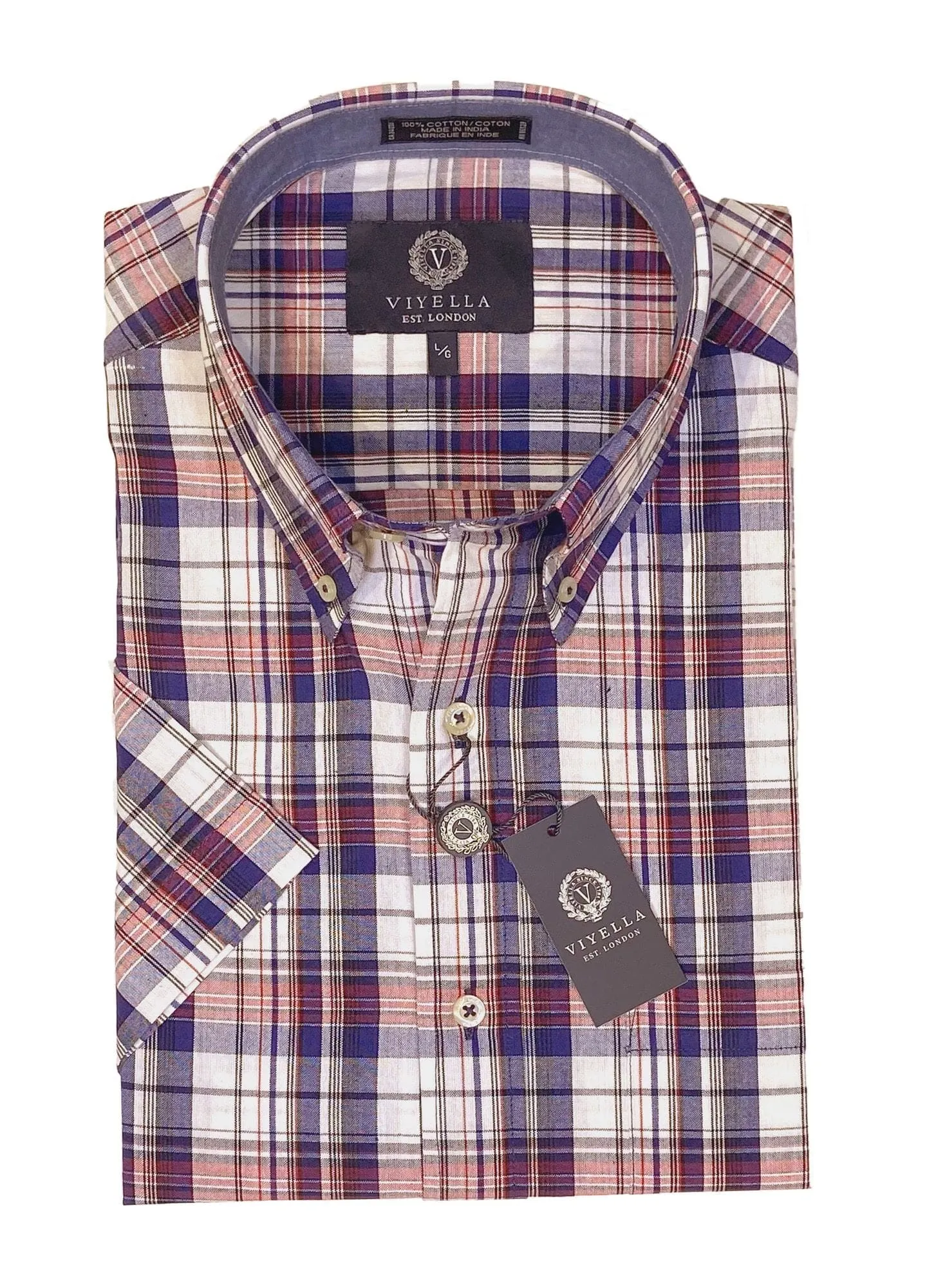 Viyella | 100% Cotton Madras | Short Sleeve Shirt | Men's