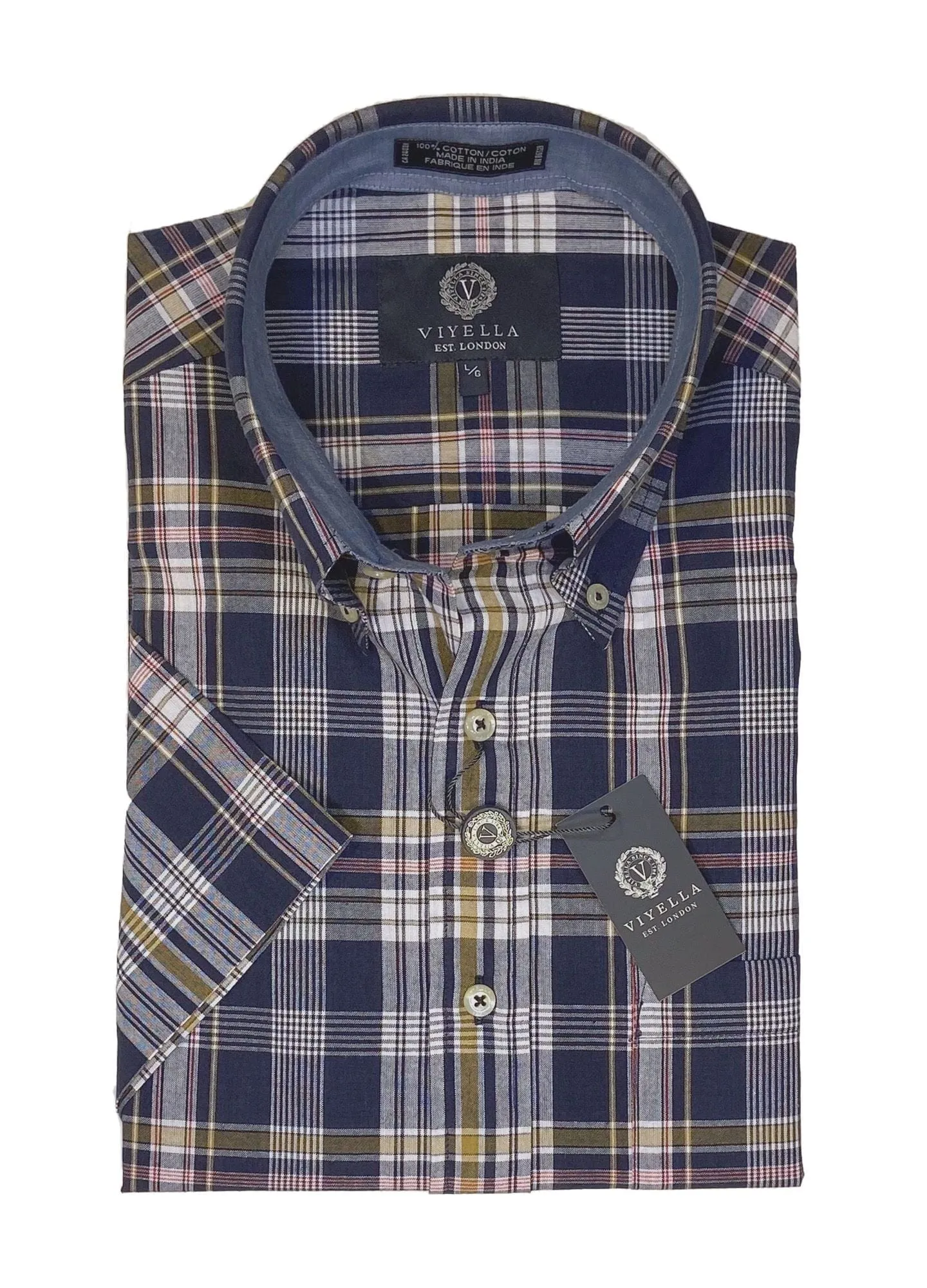 Viyella | 100% Cotton Madras | Short Sleeve Shirt | Men's
