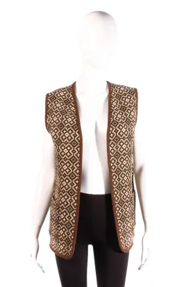 Welsh Wool Craft Waistcoat Brown Size M