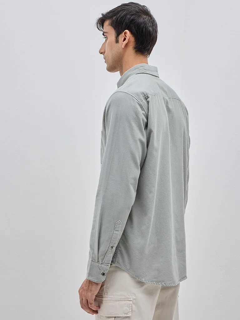 WES Casuals Sage Relaxed-Fit Corduroy Cotton Shirt