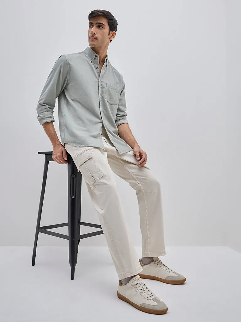 WES Casuals Sage Relaxed-Fit Corduroy Cotton Shirt