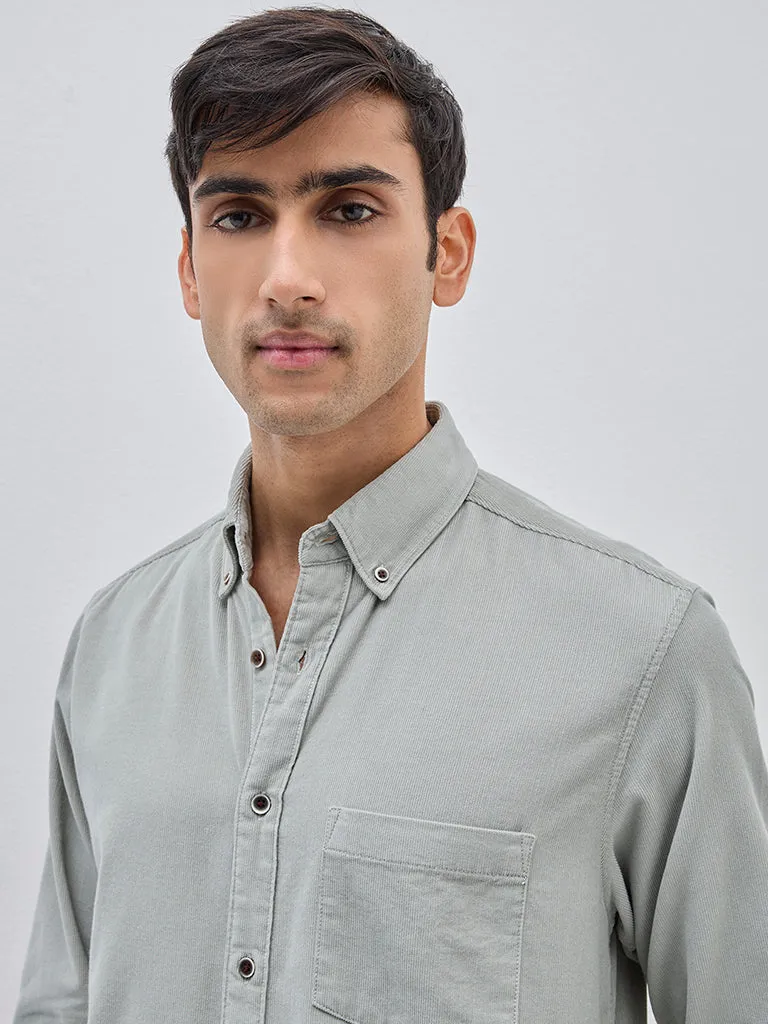 WES Casuals Sage Relaxed-Fit Corduroy Cotton Shirt