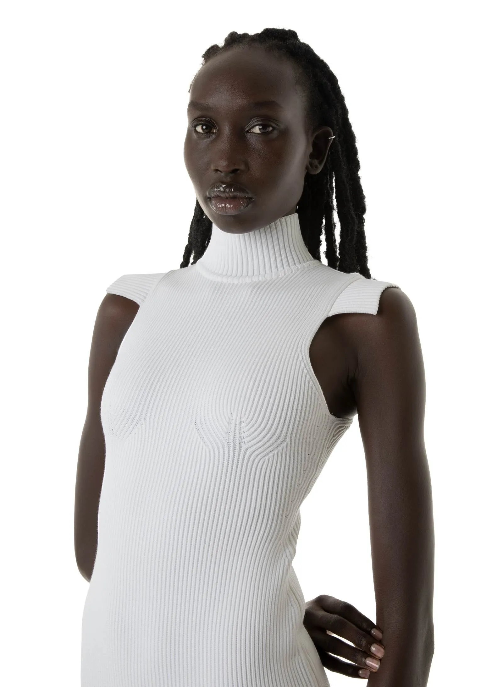 White Knitted Dress