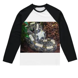 White Snake Sublimation Baseball Long Sleeve T-Shirt