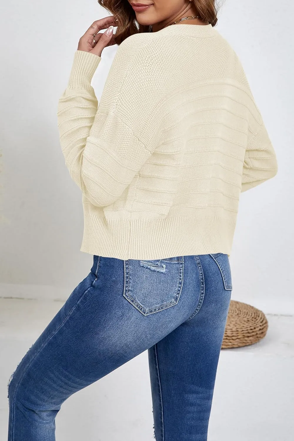 Women's Cropped Cardigan Lightweight Button Down V Neck Knit Dressy Casual Short Cardigan Sweaters