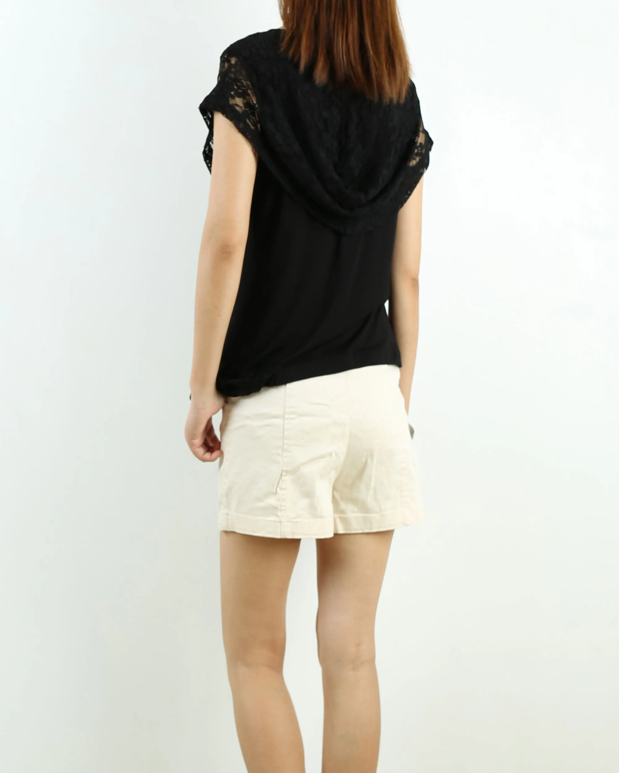 Womens short sleeve hoodie Top, lace modal t-shirt, customized T-shirt, asymmetry clothing, Boho t-shirt, Sleeveless top(Y3118S)