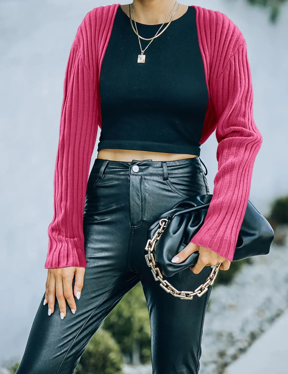 Womens Summer Crop Bolero Cardigan Sweater Long Sleeve Open Front Knit Shrug for Dress 2024