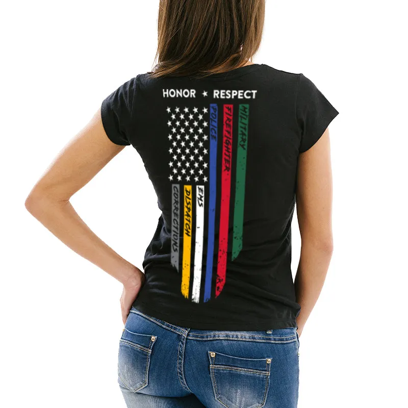 Women's V-Neck T-Shirt - First Responders