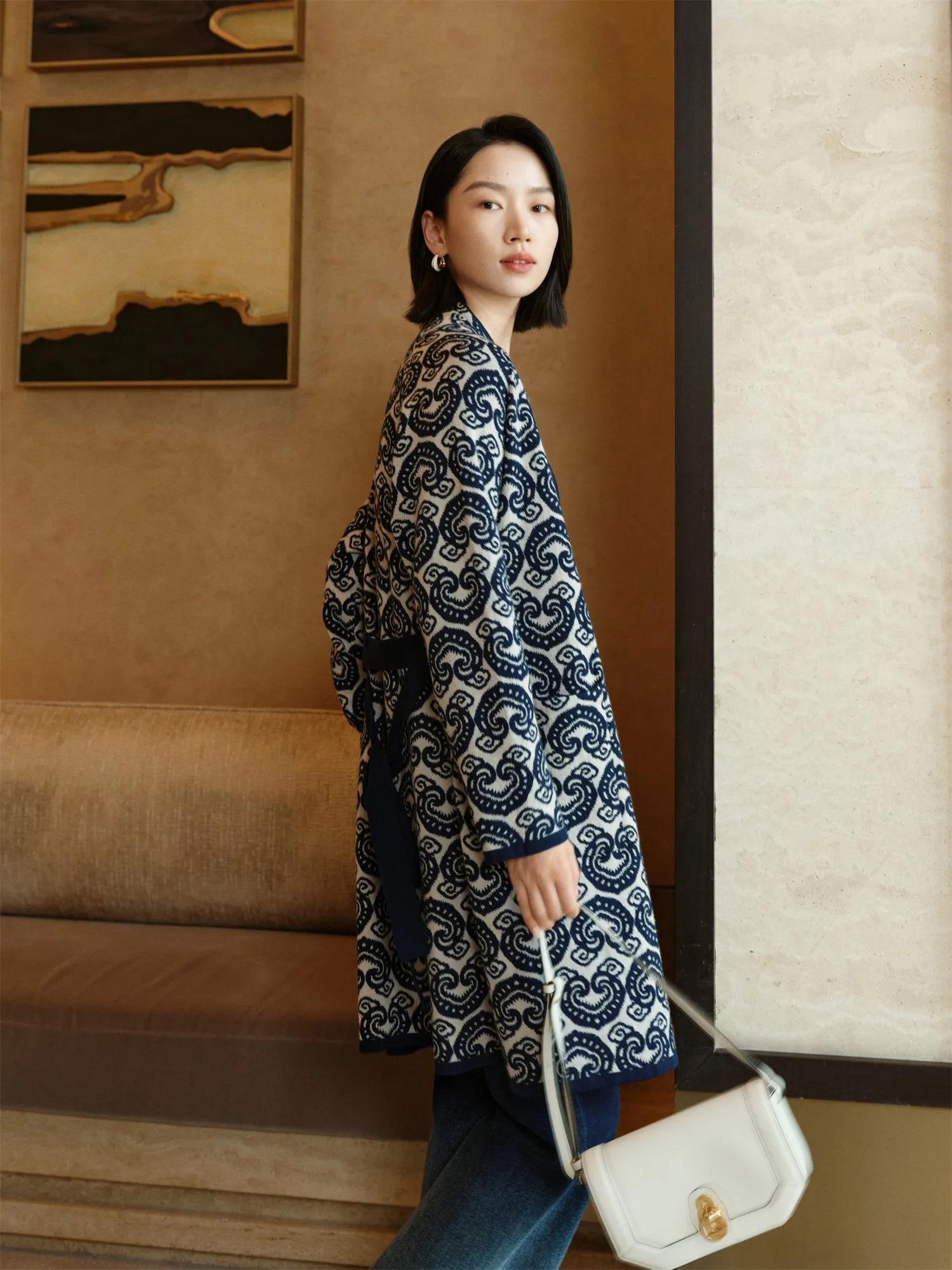 YAYING Cross-Front Knitted Cardigan