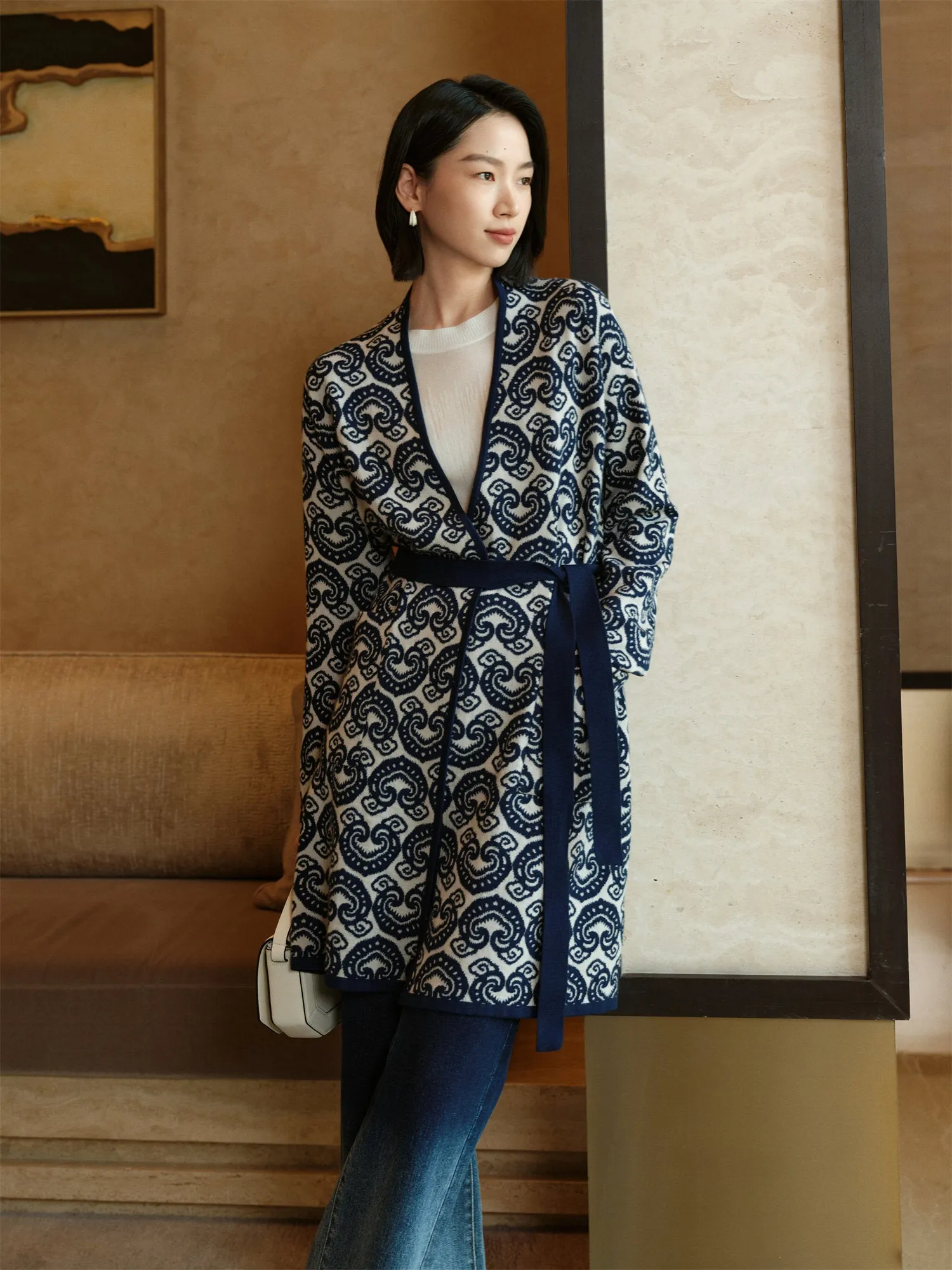 YAYING Cross-Front Knitted Cardigan