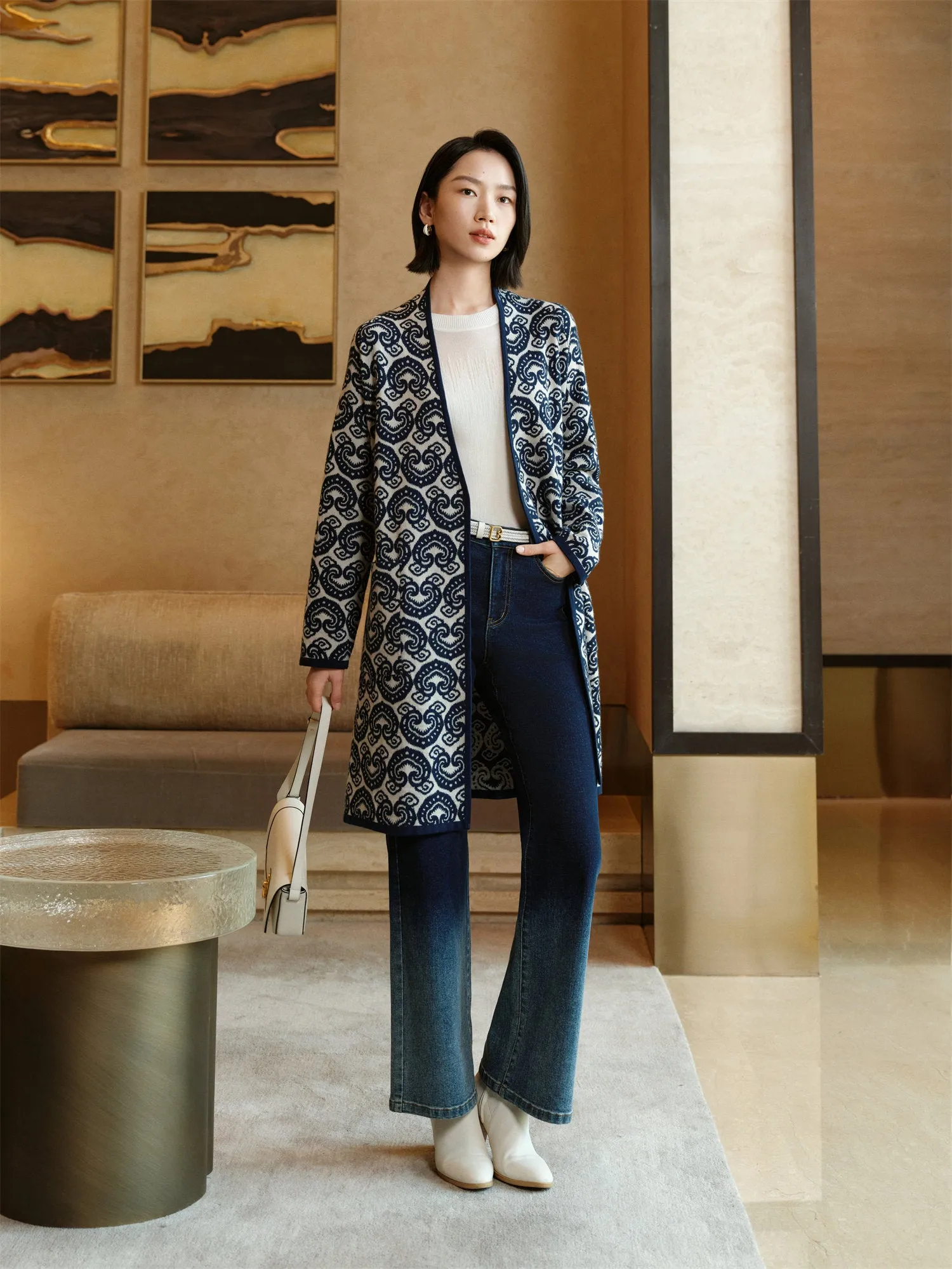 YAYING Cross-Front Knitted Cardigan