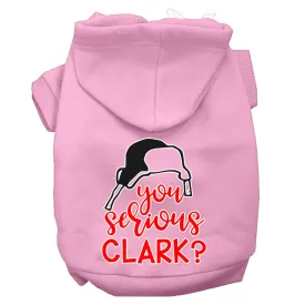 You Serious Clark? Screen Print Dog Hoodie Light Pink Xxxl