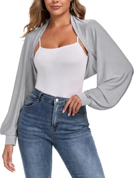 ZAFUL Women's Sheer Shrug Y2K Long Sleeve Cardigans 2025 Irregular Tie Front Bolera